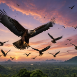 découvrez la magie d'observer les rapaces au crépuscule dans le ciel enchanteur de thaïlande, une expérience unique entre nature et aventure.