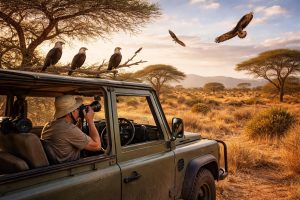 découvrez l'observation des rapaces en toute sécurité depuis votre véhicule avec notre safari photographique en land rover defender, une expérience unique et immersive en pleine nature.
